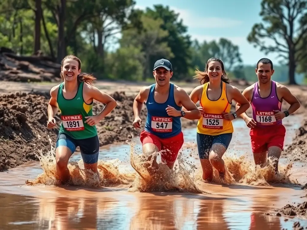 An image capturing the intensity of a cyclo-cross race, with cyclists navigating a muddy course, highlighting the technical skills and physical demands of the sport.